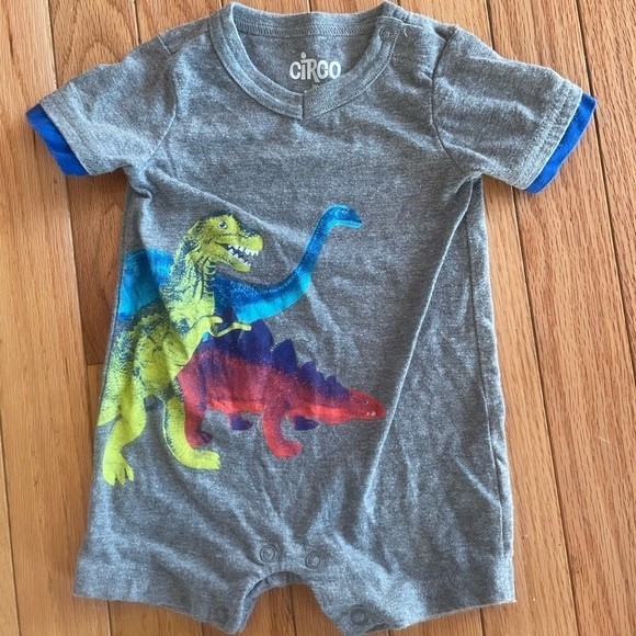 Circo Other - CIRCO Romper Dinosaur One piece Shorts Gray Baby Infant Size 3m